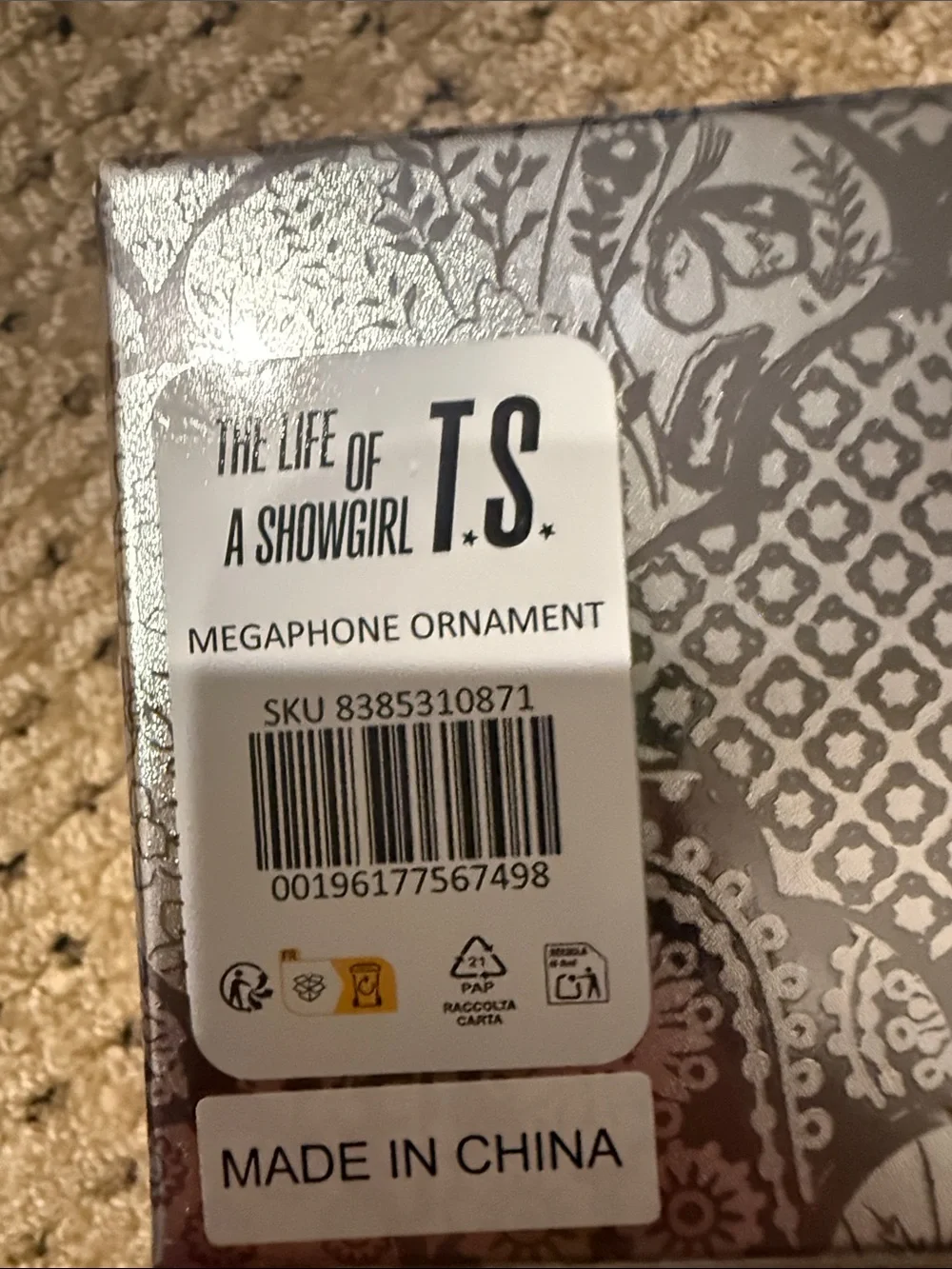 Taylor Swift I heard you calling megaphone ornament